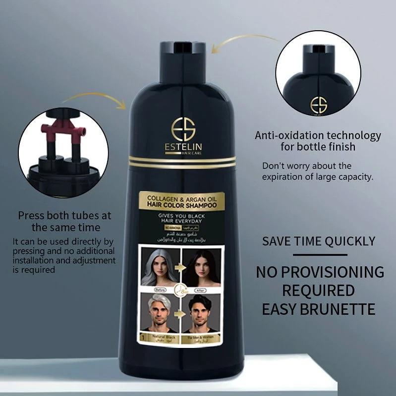 Estelin Collagen & Argan Hair Color Shampoo - 400ML